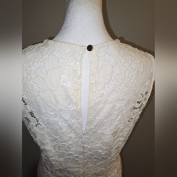 Kate Spade EUC White Floral Lace Sheath Dress Women's Size 4 - Picture 9 of 10